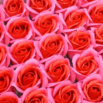 Set 50 trandafiri sapun parfumati atingere reala DUO siclam rosu C23-69 afo