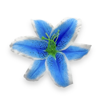 Set 90 buc flori artificiale funerare, Cap Crin Imperial Albastru