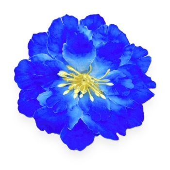 Set 90 buc flori artificiale funerare, Cap Bujor Albastru