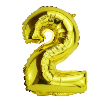 Balon Folie 35cm Cifra 2 - Auriu